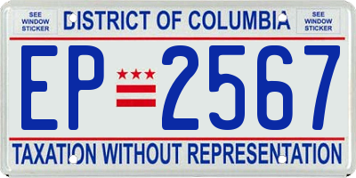 DC license plate EP2567