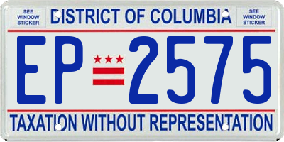 DC license plate EP2575