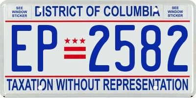 DC license plate EP2582