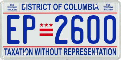 DC license plate EP2600