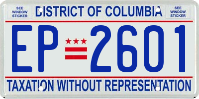 DC license plate EP2601