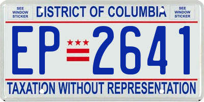 DC license plate EP2641