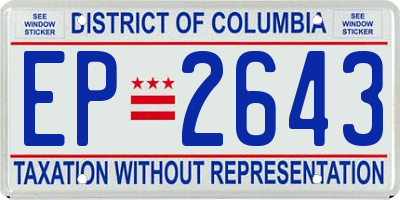 DC license plate EP2643