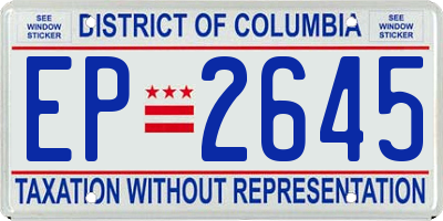 DC license plate EP2645