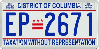 DC license plate EP2671