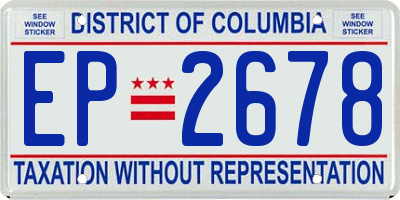 DC license plate EP2678