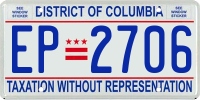 DC license plate EP2706