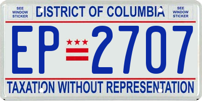 DC license plate EP2707