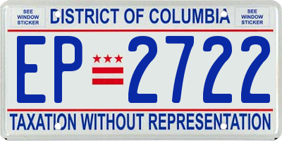 DC license plate EP2722