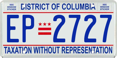 DC license plate EP2727