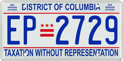 DC license plate EP2729