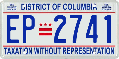 DC license plate EP2741