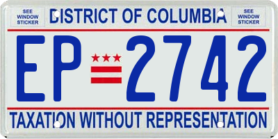 DC license plate EP2742