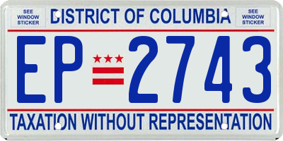 DC license plate EP2743