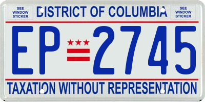 DC license plate EP2745