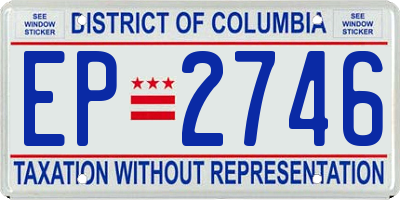 DC license plate EP2746