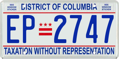 DC license plate EP2747