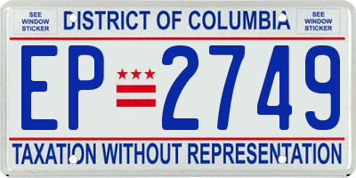 DC license plate EP2749