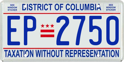 DC license plate EP2750