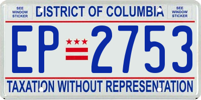 DC license plate EP2753