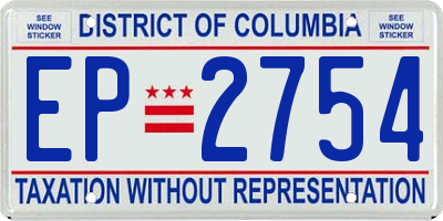 DC license plate EP2754