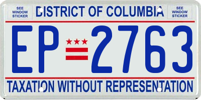 DC license plate EP2763