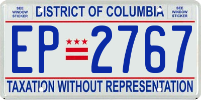DC license plate EP2767