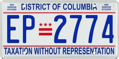 DC license plate EP2774
