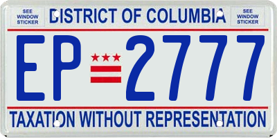 DC license plate EP2777