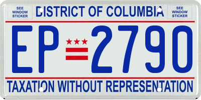 DC license plate EP2790