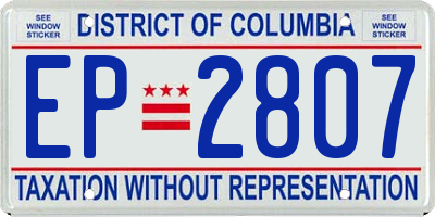 DC license plate EP2807