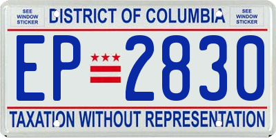 DC license plate EP2830