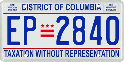DC license plate EP2840