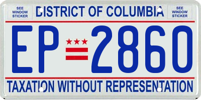 DC license plate EP2860