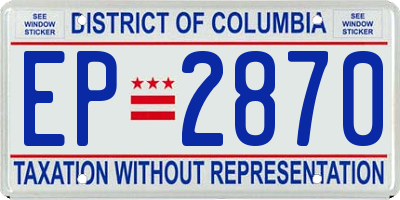 DC license plate EP2870