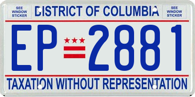 DC license plate EP2881