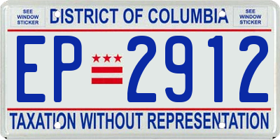 DC license plate EP2912