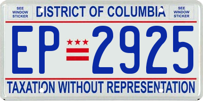 DC license plate EP2925