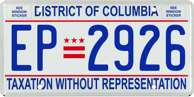 DC license plate EP2926