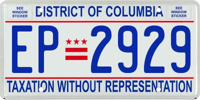 DC license plate EP2929