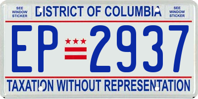 DC license plate EP2937