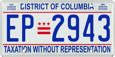 DC license plate EP2943