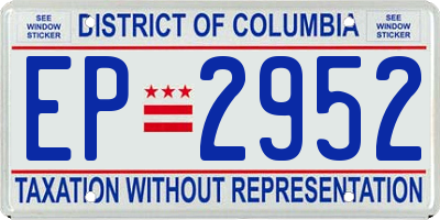 DC license plate EP2952