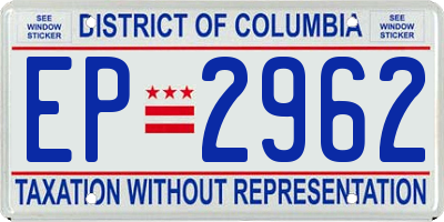 DC license plate EP2962