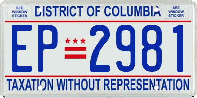 DC license plate EP2981