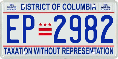 DC license plate EP2982