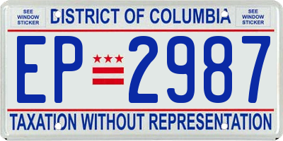 DC license plate EP2987