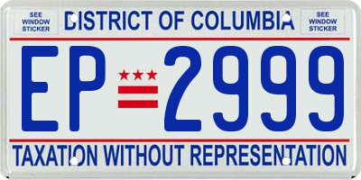 DC license plate EP2999