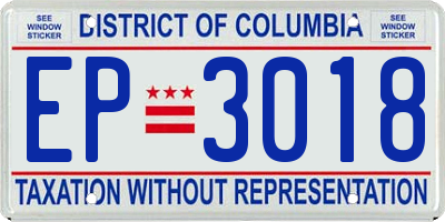 DC license plate EP3018