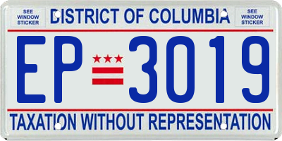DC license plate EP3019